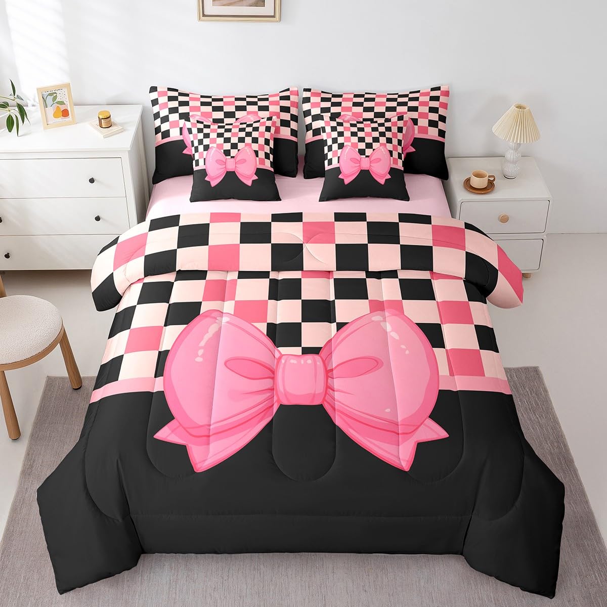 owl様 CozyLux King Bed In A Bag 7-Pieces Comforter Sets With